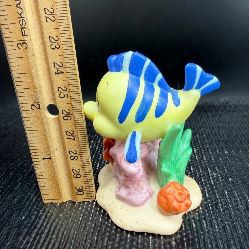 Disney The‎ Little Mermaid Flounder on Coral Reef Ceramic Figurine Sri Lanka VTG